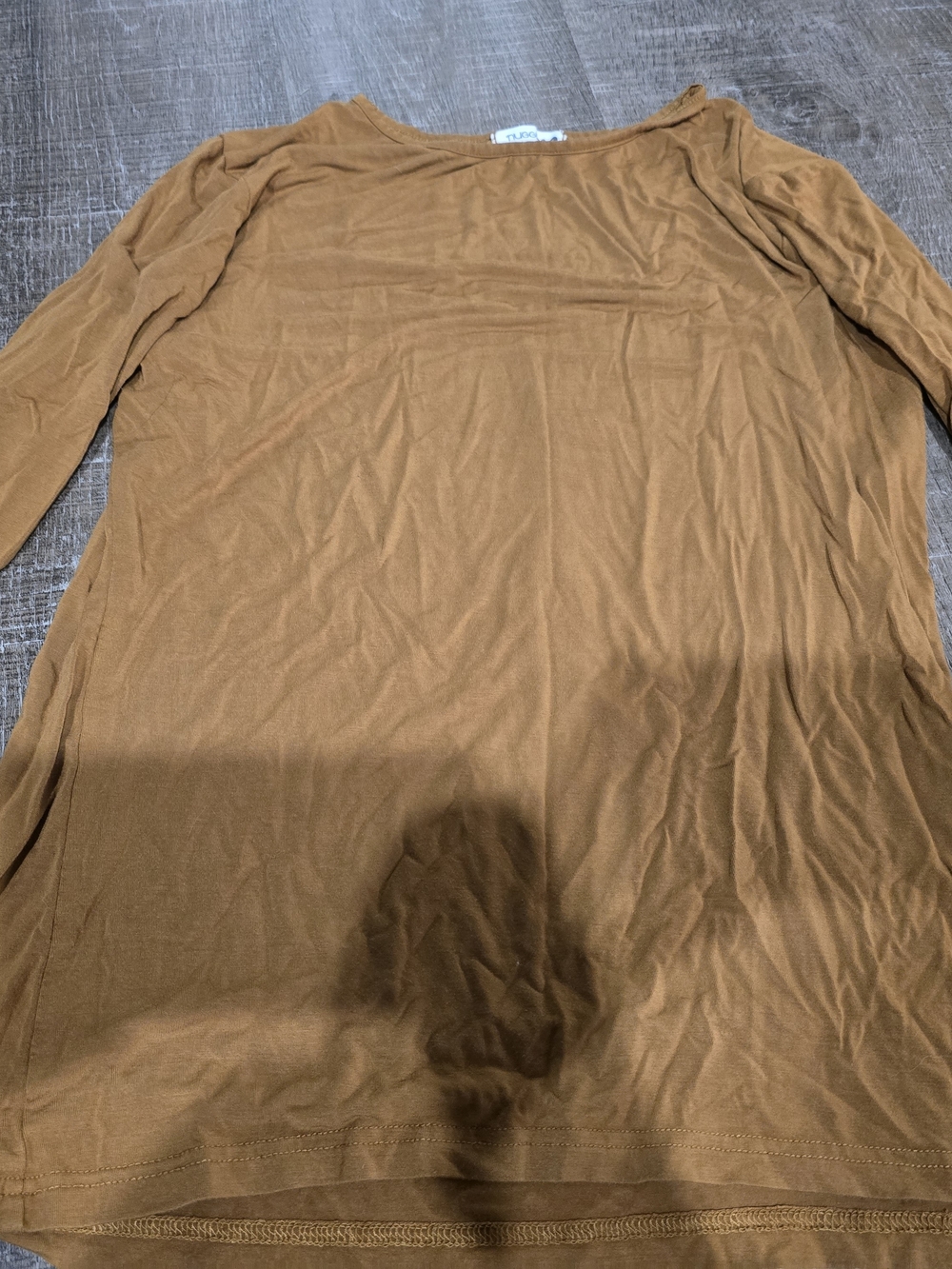 Womens Brown 3/4 Sleeve Shirt - Nuggles Top